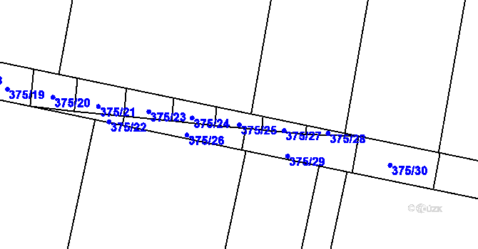Parcela st. 375/25 v KÚ Dobelice, Katastrální mapa