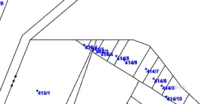 Parcela st. 414/4 v KÚ Dobelice, Katastrální mapa