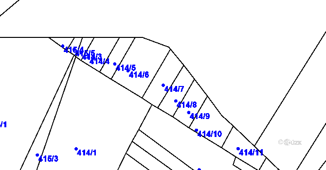 Parcela st. 414/7 v KÚ Dobelice, Katastrální mapa