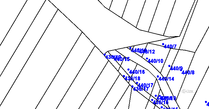 Parcela st. 436/19 v KÚ Dobelice, Katastrální mapa