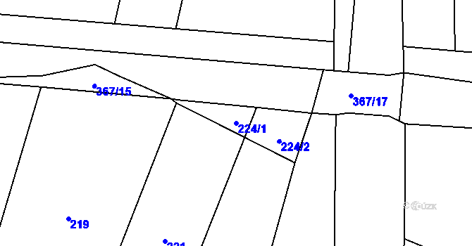 Parcela st. 224/1 v KÚ Dobelice, Katastrální mapa