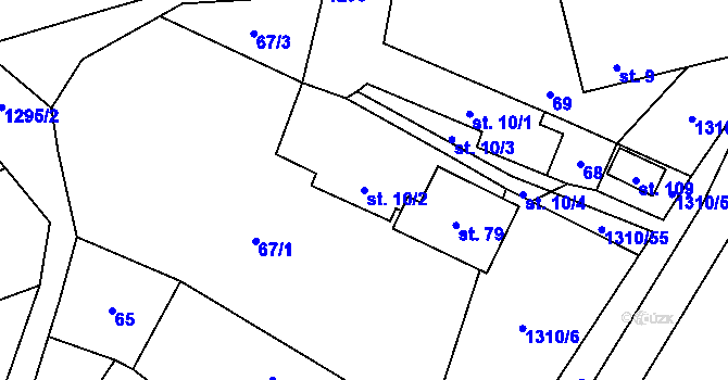 Parcela st. 10/2 v KÚ Dobešov u Černovic, Katastrální mapa
