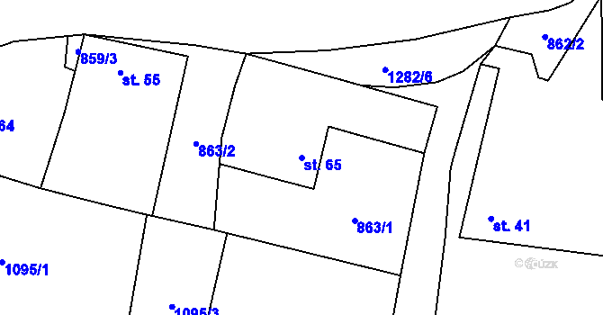 Parcela st. 65 v KÚ Dobešov u Černovic, Katastrální mapa