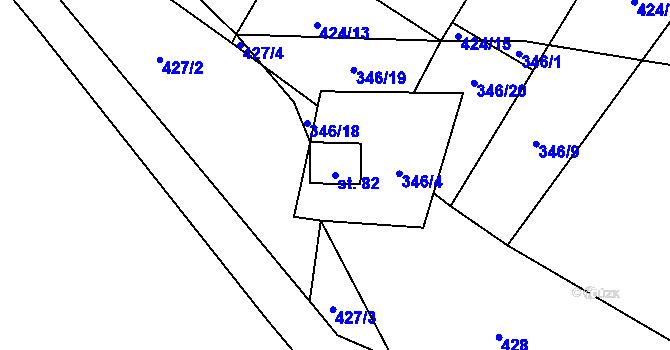Parcela st. 82 v KÚ Dobešov u Černovic, Katastrální mapa