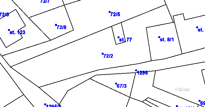 Parcela st. 72/2 v KÚ Dobešov u Černovic, Katastrální mapa