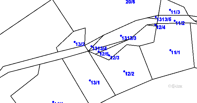 Parcela st. 12/5 v KÚ Dobešov u Černovic, Katastrální mapa