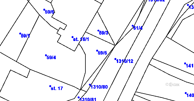 Parcela st. 59/5 v KÚ Dobešov u Černovic, Katastrální mapa