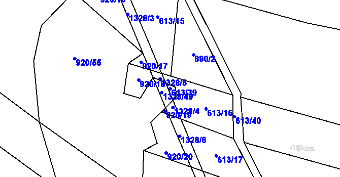 Parcela st. 613/39 v KÚ Dobešov u Černovic, Katastrální mapa