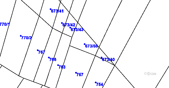 Parcela st. 673/56 v KÚ Dobešov u Černovic, Katastrální mapa