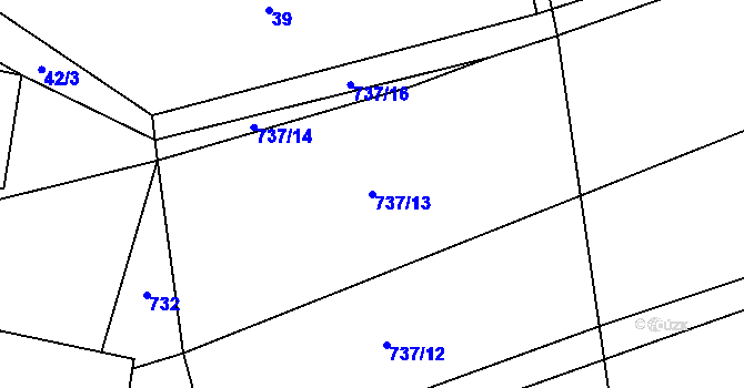 Parcela st. 737/13 v KÚ Vlkosovice, Katastrální mapa