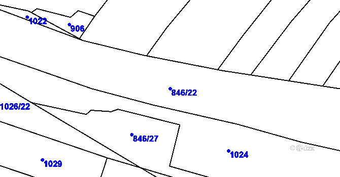 Parcela st. 846/22 v KÚ Vlkosovice, Katastrální mapa
