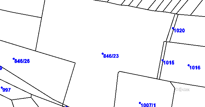 Parcela st. 846/23 v KÚ Vlkosovice, Katastrální mapa