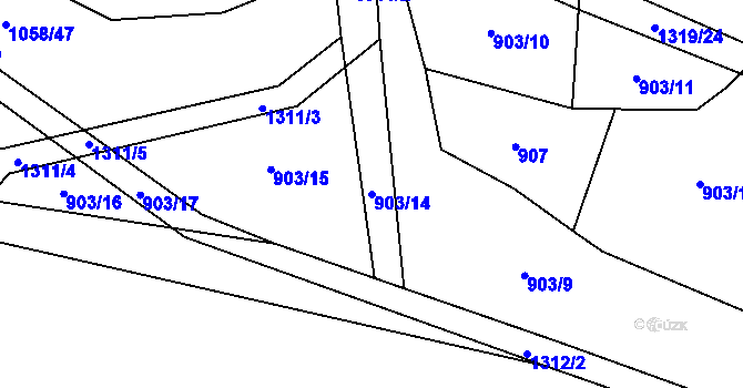 Parcela st. 903/14 v KÚ Vlkosovice, Katastrální mapa