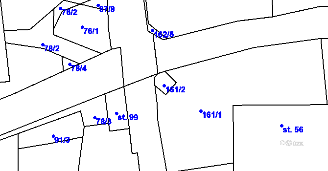 Parcela st. 161/2 v KÚ Dobešov, Katastrální mapa
