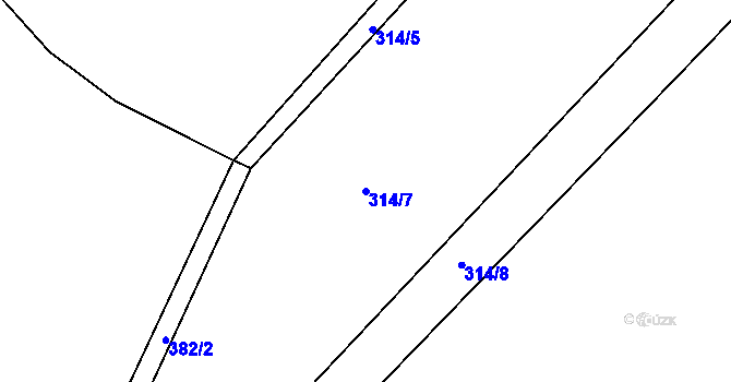 Parcela st. 314/7 v KÚ Dobešov, Katastrální mapa