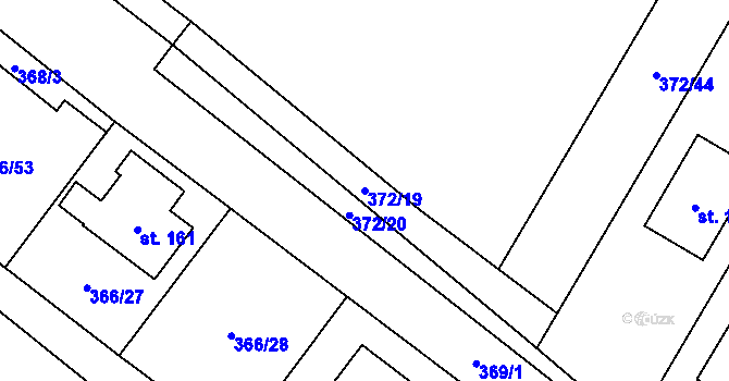 Parcela st. 372/19 v KÚ Stará Dobev, Katastrální mapa