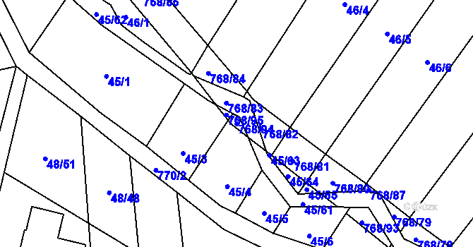 Parcela st. 768/94 v KÚ Stará Dobev, Katastrální mapa