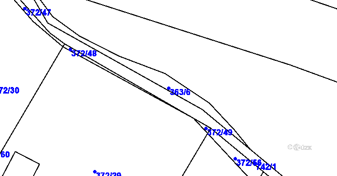 Parcela st. 363/6 v KÚ Stará Dobev, Katastrální mapa