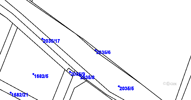 Parcela st. 2035/6 v KÚ Oldřichov u Písku, Katastrální mapa