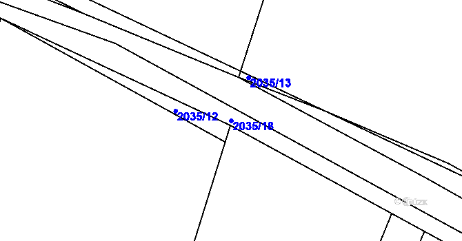 Parcela st. 2035/18 v KÚ Oldřichov u Písku, Katastrální mapa