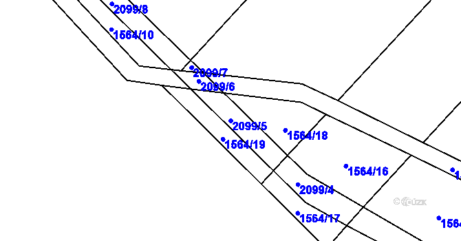 Parcela st. 2099/5 v KÚ Oldřichov u Písku, Katastrální mapa