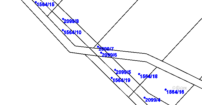 Parcela st. 2099/6 v KÚ Oldřichov u Písku, Katastrální mapa