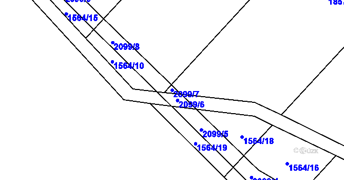 Parcela st. 2099/7 v KÚ Oldřichov u Písku, Katastrální mapa