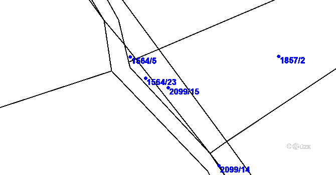 Parcela st. 2099/15 v KÚ Oldřichov u Písku, Katastrální mapa