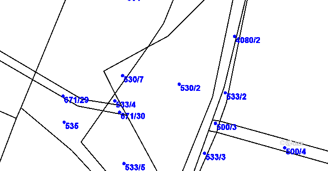 Parcela st. 530/2 v KÚ Nepodřice, Katastrální mapa