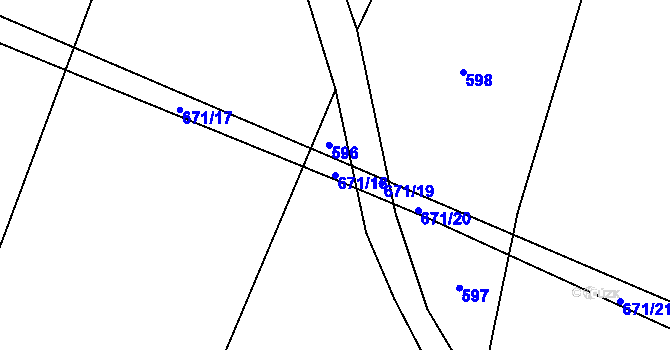 Parcela st. 671/18 v KÚ Nepodřice, Katastrální mapa
