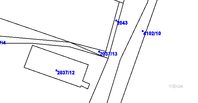 Parcela st. 2037/13 v KÚ Nepodřice, Katastrální mapa