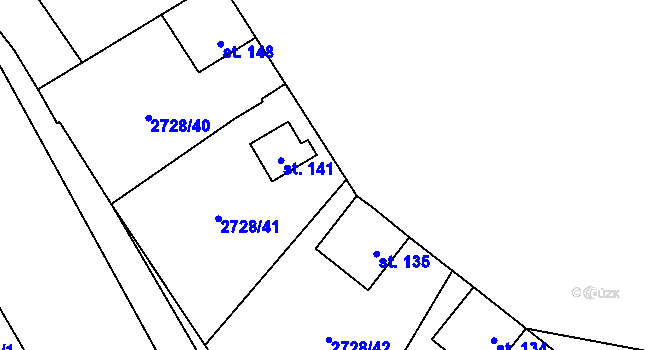 Parcela st. 2728/7 v KÚ Nepodřice, Katastrální mapa