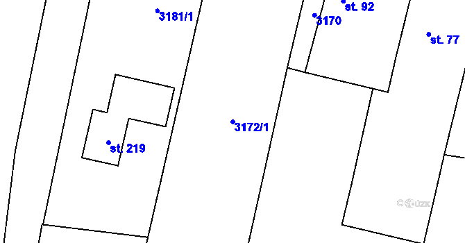 Parcela st. 3172/1 v KÚ Nepodřice, Katastrální mapa