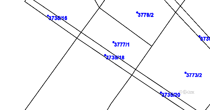 Parcela st. 3735/18 v KÚ Nepodřice, Katastrální mapa