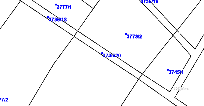 Parcela st. 3735/20 v KÚ Nepodřice, Katastrální mapa