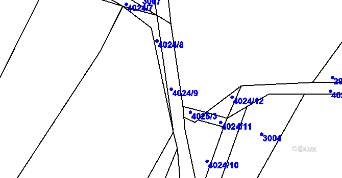 Parcela st. 4024/9 v KÚ Nepodřice, Katastrální mapa