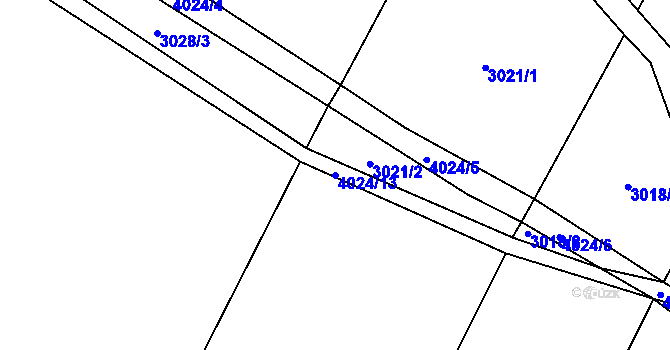 Parcela st. 4024/13 v KÚ Nepodřice, Katastrální mapa