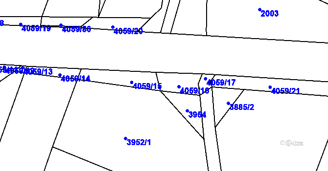 Parcela st. 4059/16 v KÚ Nepodřice, Katastrální mapa