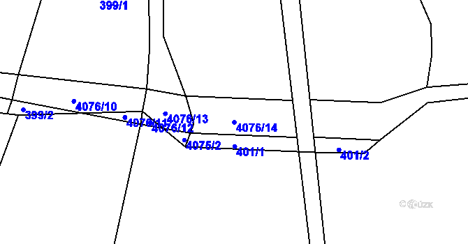 Parcela st. 4076/14 v KÚ Nepodřice, Katastrální mapa