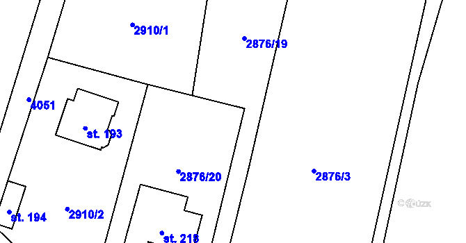 Parcela st. 2876/22 v KÚ Nepodřice, Katastrální mapa