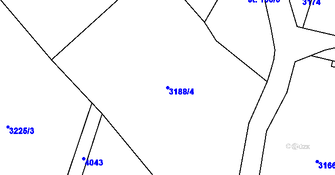 Parcela st. 3188/4 v KÚ Nepodřice, Katastrální mapa