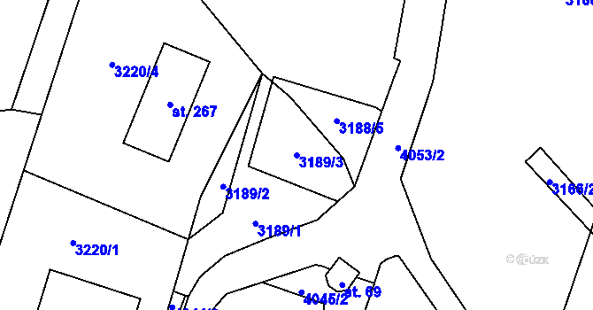Parcela st. 3189/3 v KÚ Nepodřice, Katastrální mapa