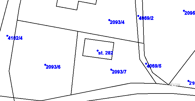 Parcela st. 282 v KÚ Nepodřice, Katastrální mapa