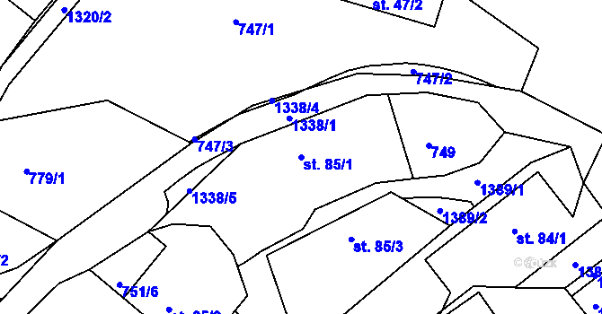 Parcela st. 85/1 v KÚ Borek u Děčína, Katastrální mapa