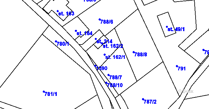 Parcela st. 162/1 v KÚ Borek u Děčína, Katastrální mapa