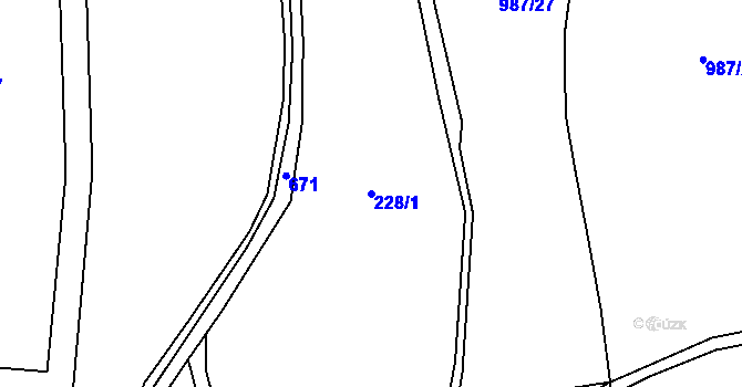 Parcela st. 228/1 v KÚ Borek u Děčína, Katastrální mapa
