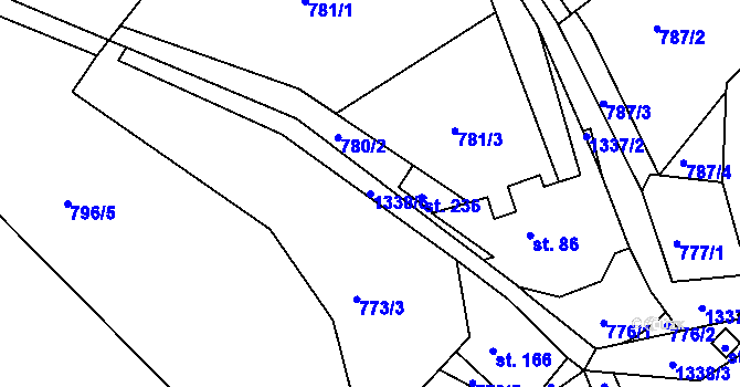 Parcela st. 1338/6 v KÚ Borek u Děčína, Katastrální mapa