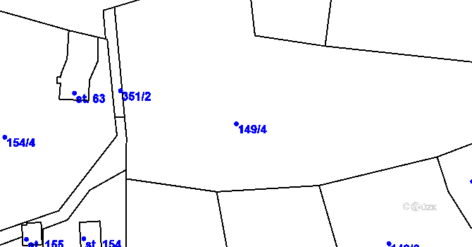 Parcela st. 149/4 v KÚ Prosetín u Dobkovic, Katastrální mapa