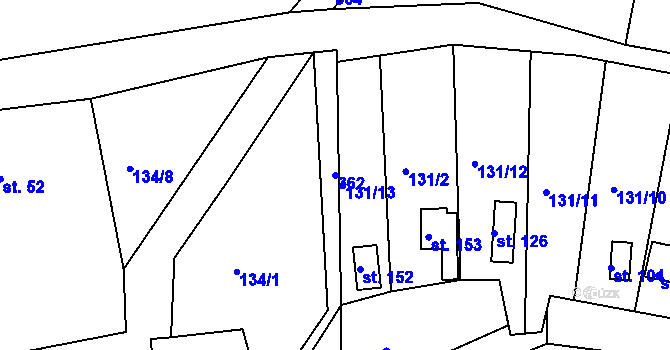 Parcela st. 362 v KÚ Prosetín u Dobkovic, Katastrální mapa