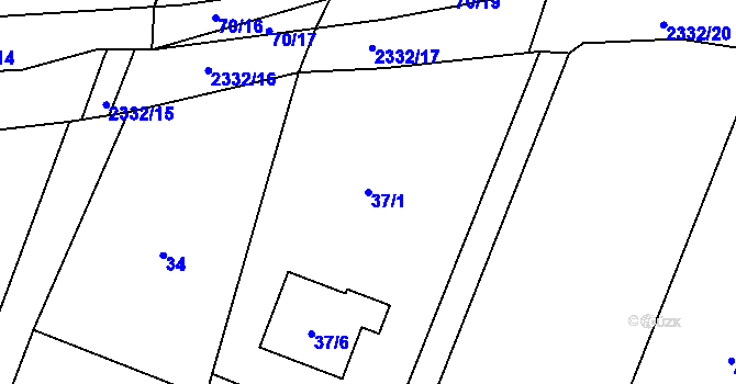 Parcela st. 37/1 v KÚ Dobrá u Frýdku-Místku, Katastrální mapa